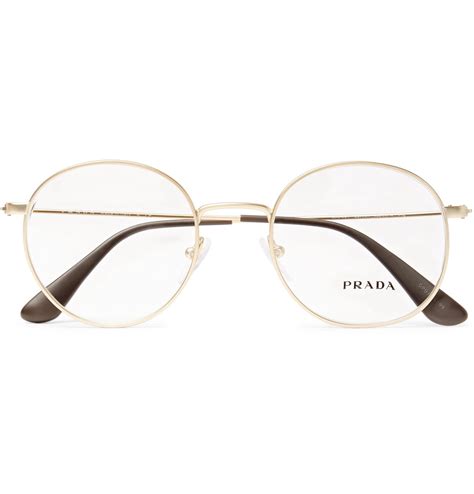 prada gold round frames|prada clear glasses frames.